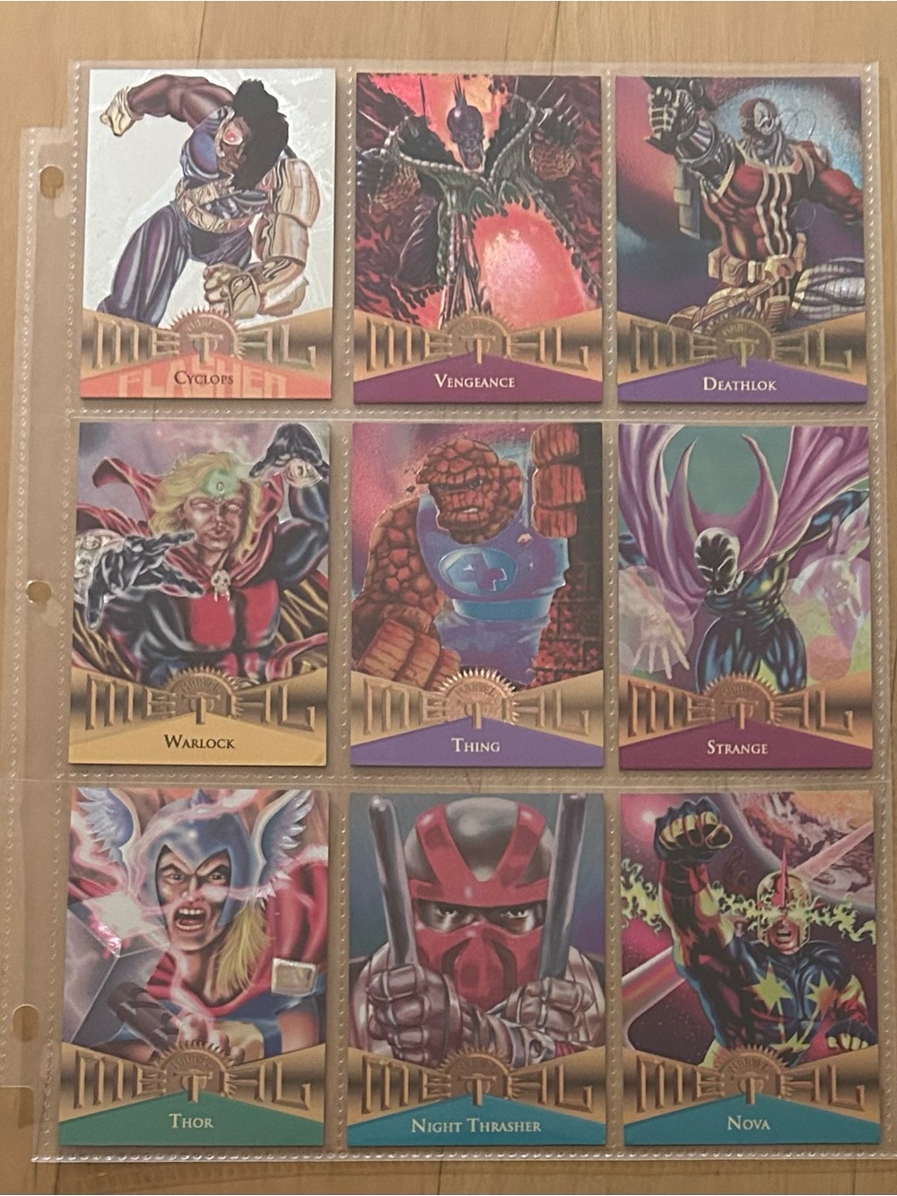 Marvel Metal Collector’s Cards (Lot of 9) - VGC